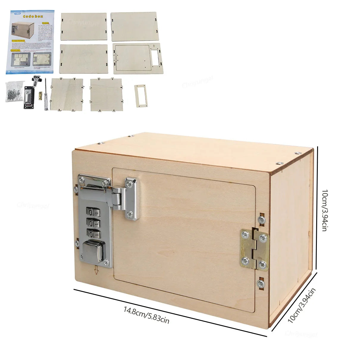 DIY Wooden Password Box for Kids Assembling Code Box Science School Projects Experiment Kits Science Toys STEM Educational Toys