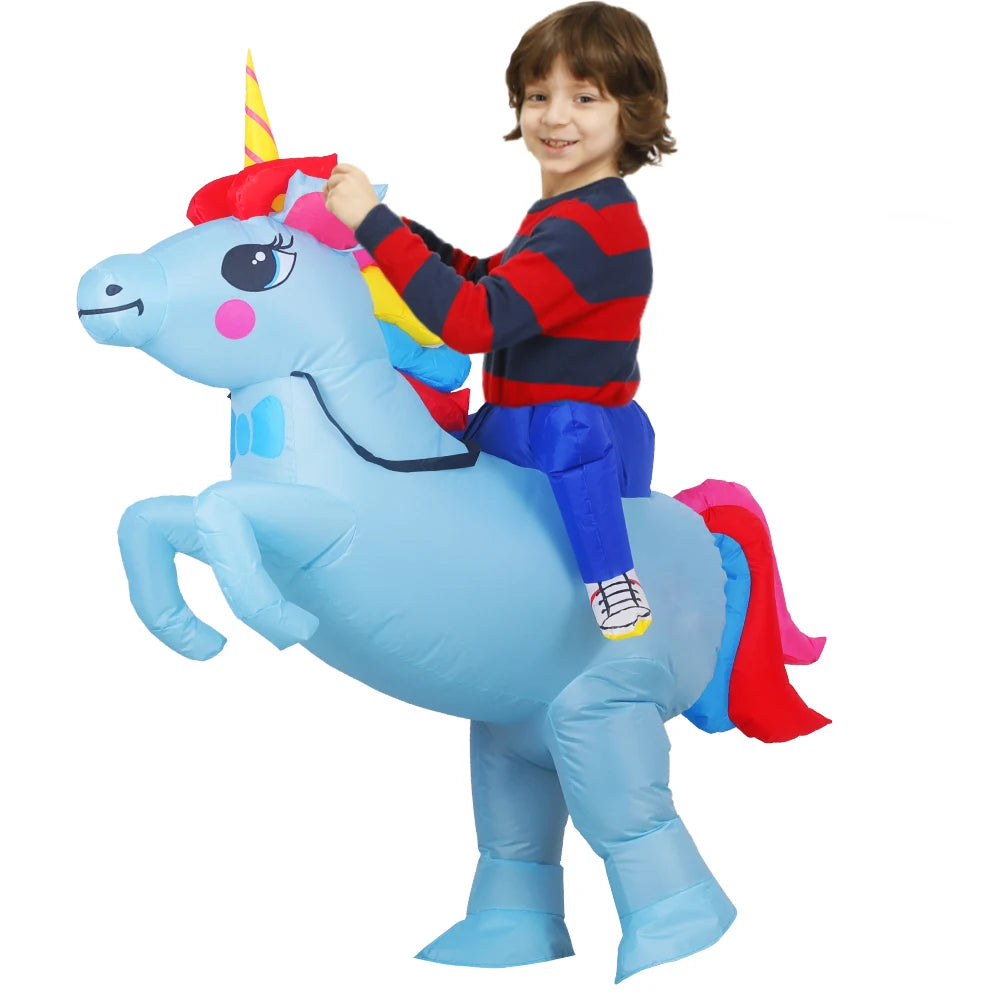 Kids Child Dinosaur Unicorn Inflatable Costume Cute Funny Clothing For Boys Girls Halloween Christmas Performance Party Suits
