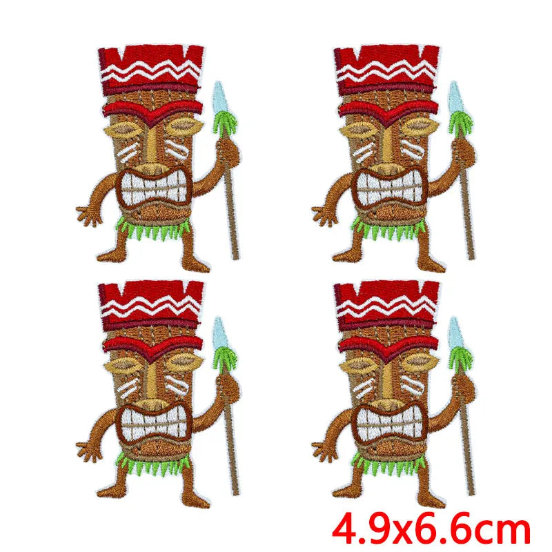 10Pcs/Lot Cool Summer Pool Iron On Patches For Clothing Beach Chair Colorful Kite Aloha Embroidery Patches Backpack Appliques