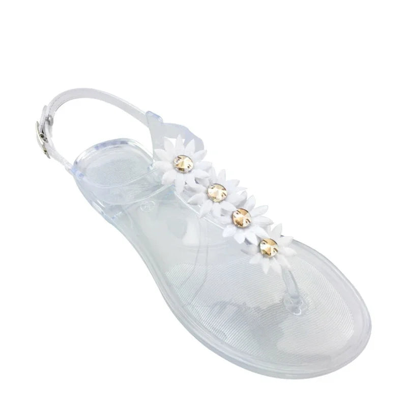Comemore Clear Shoes Ladies Jelly Shoes Beach Vacation Sandals 2026 New Simple Trendy Flat Shoe Women Flip Flops Chaussure Femme
