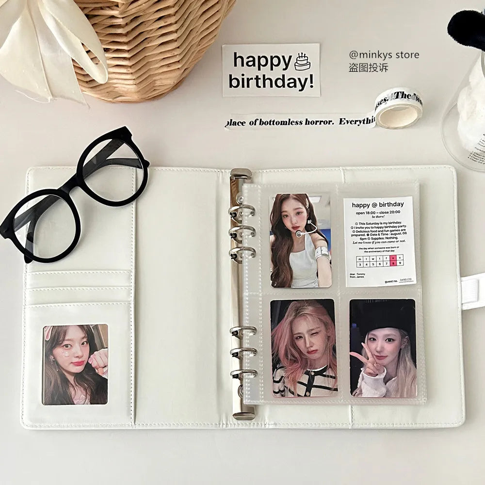 MINKYS Original Design Starrry Star PU A5 Kpop Photocard Binder Collect Book Idol Photo Card Holder Photocards Album