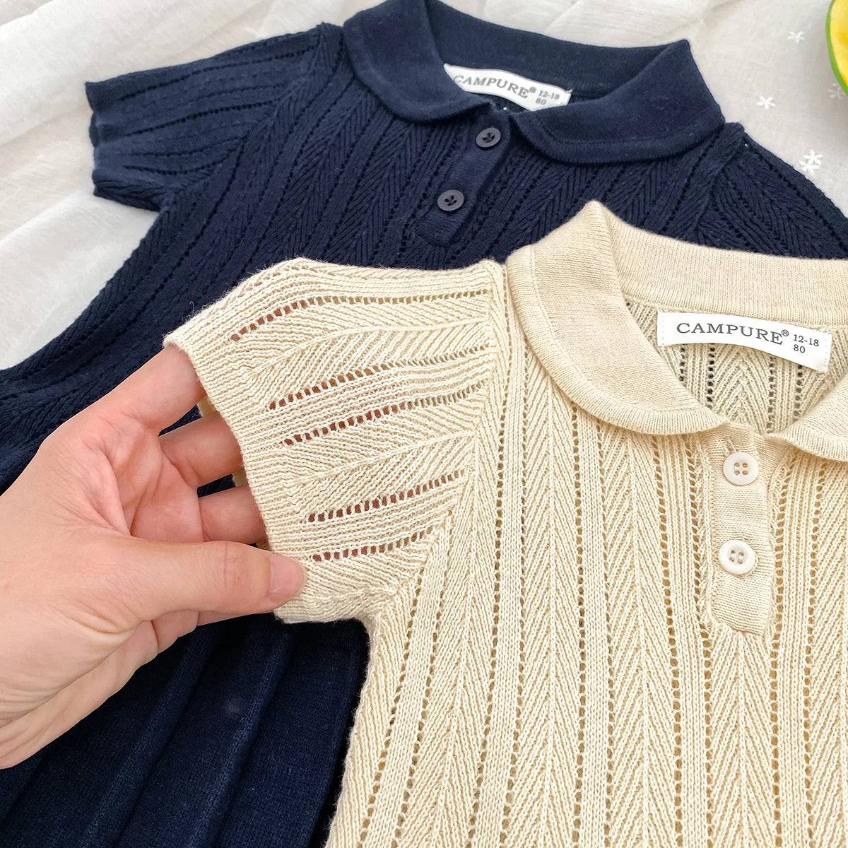1-5Y Kids Clothes Hollow Out Knit Dress For Girls Preppy Style Childrens  Knit Pleated Dresses