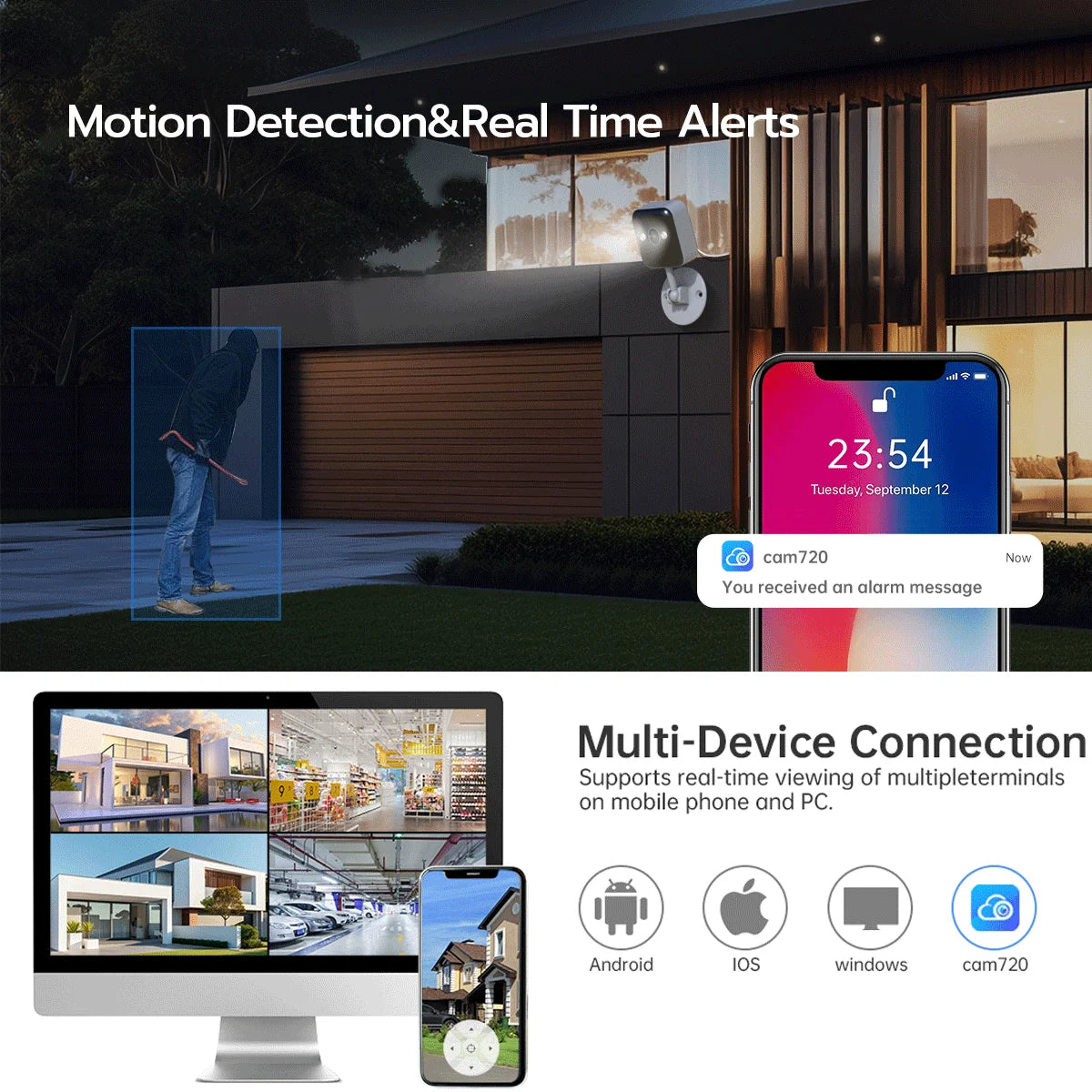 JOOAN 3MP Wifi IP Camera Smart Home Security Camera 5X Zoom Motion Detect 24/7 Recording Baby Monitor 5G WiFi Window Camera