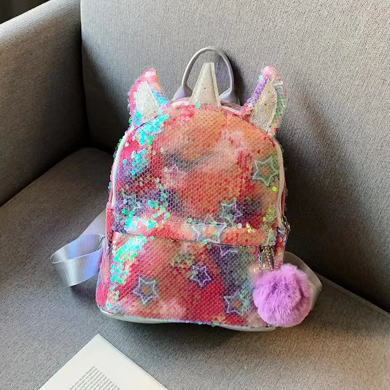 Unicorns Cartoon School Book Bag Backpacks Cute Fashion 3D Fur Backpacks For Girls Travel Backpack Children Schoolbag Kids Gift