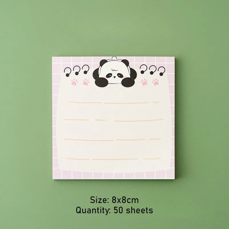 50 Sheets Kids Cartoon Posted It Paper Memo Sticky Panda Guinea Pig Notes Stickers Notebook Planner Stationery Message Sticker