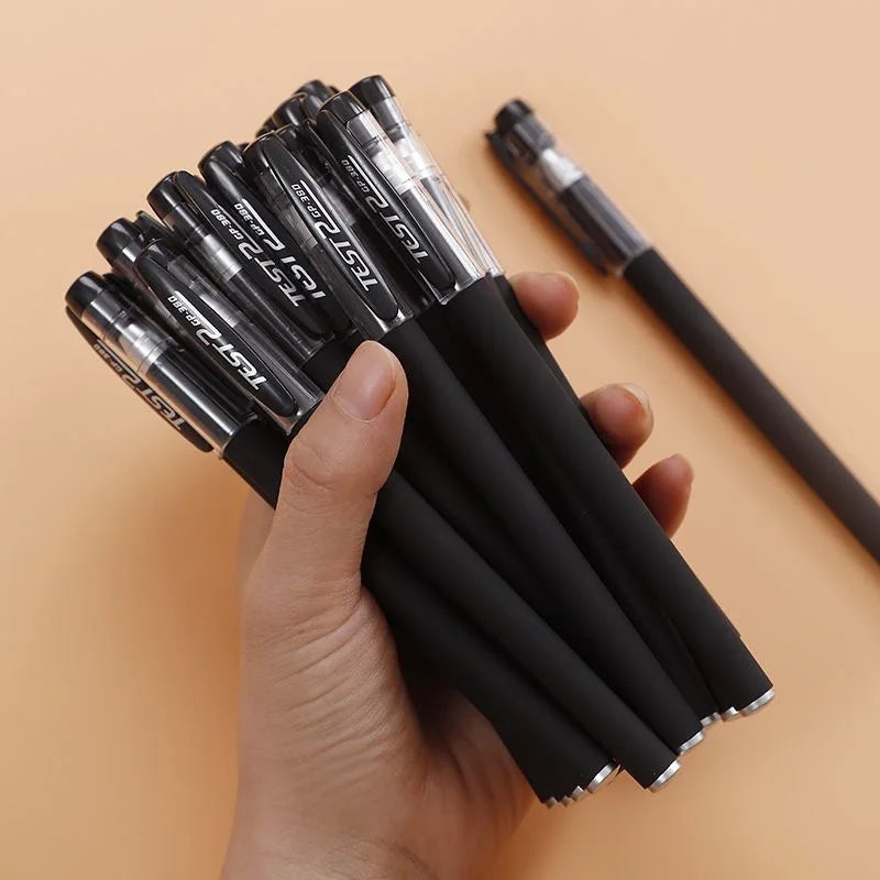 10Pcs/Set Gel Pens Set 0.5mm Black Ink Refill Gel Pen Bullet Tip School & Office Supplies Stationery Kawaii Accessory Stationery