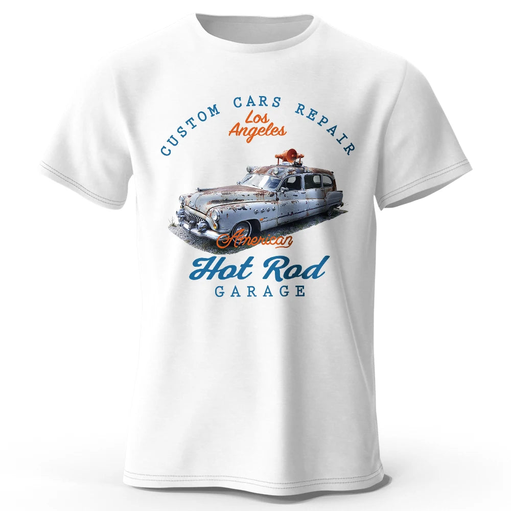Custom Car Club Patch Printed Unisex Men Women T-Shirt Tees Tops 100% Cotton Embossed Logo Graphic Gearhead Outfit