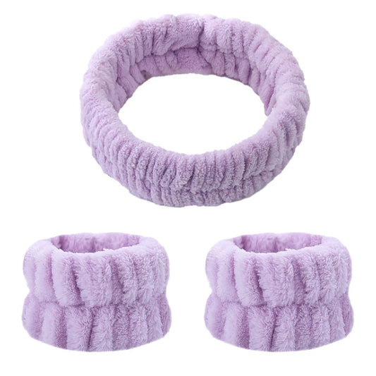 Face Wash Wristband Set Women's Headband Wristbands Absorbent Waterproof Wristbands Makeup Face Wash Hair Bands