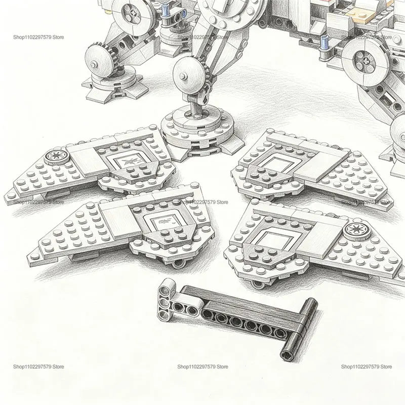 1082 PCS Mecha Robot Building Blocks Mechanical STEM Construction Toy DIY Assembly Action Figure Model Kit Collectible Display
