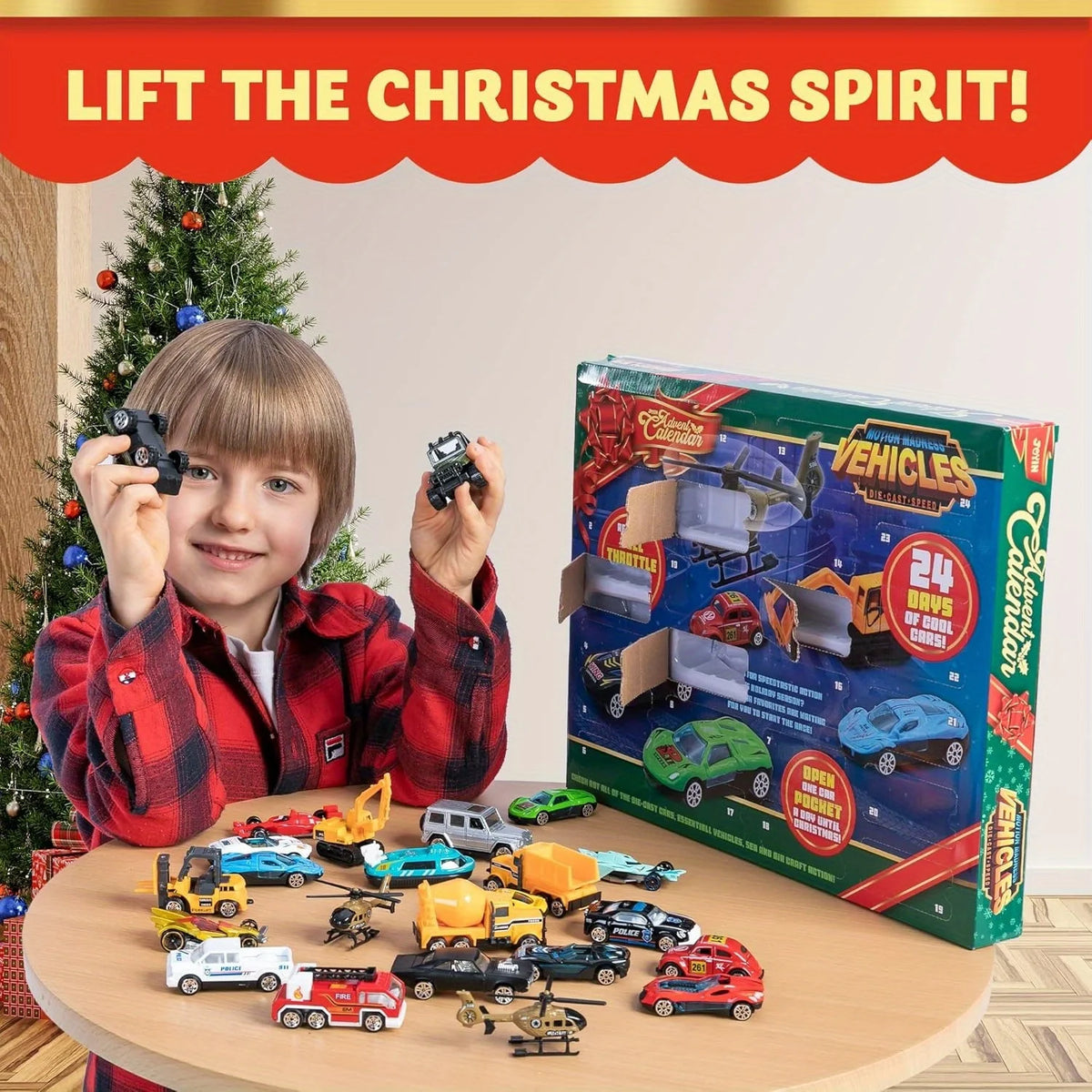 Diecast Cars Advent Calendar – 24 Christmas Vehicle Toys for Boys