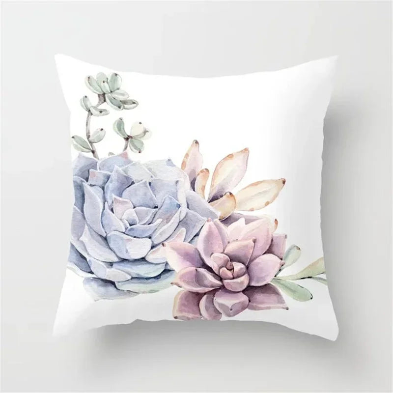 Cactus Flower Pattern Summer Decorative Cushions Pillowcase Polyester Cushion Cover Throw Pillow Sofa Decoration Pillowcover