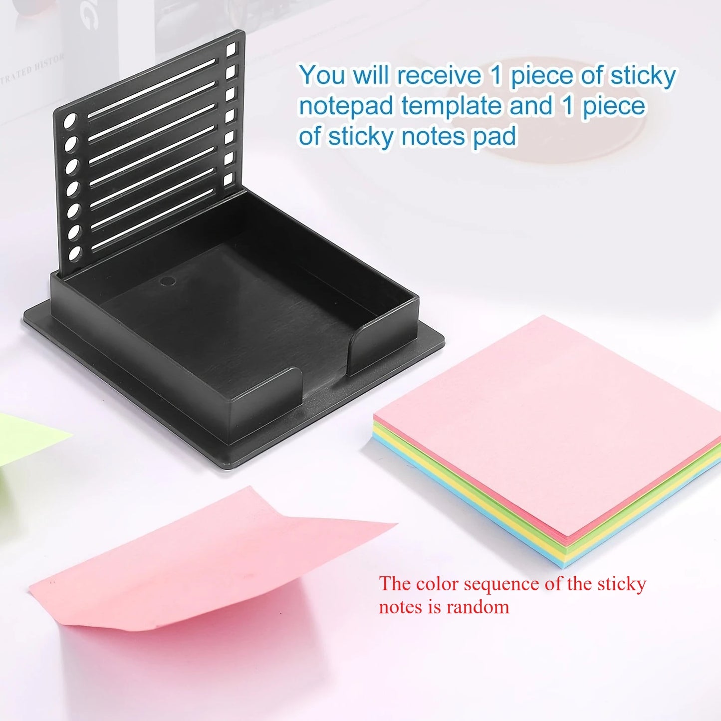[Sticky Notes Holder] Sticky Notes Holder with Stencil, 1pc Post It Notes Dispenser for Office, Study