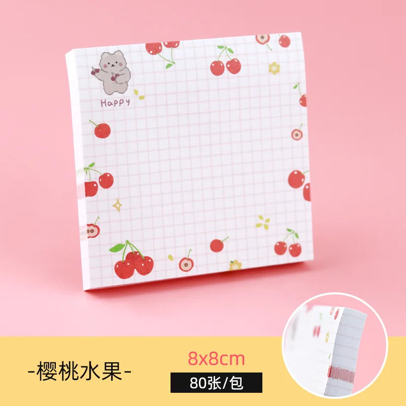 80 Sheets Per Pack Fruit Sticky Note ToDo List Record Journal Decorative Memo Practical Stationery Sticker