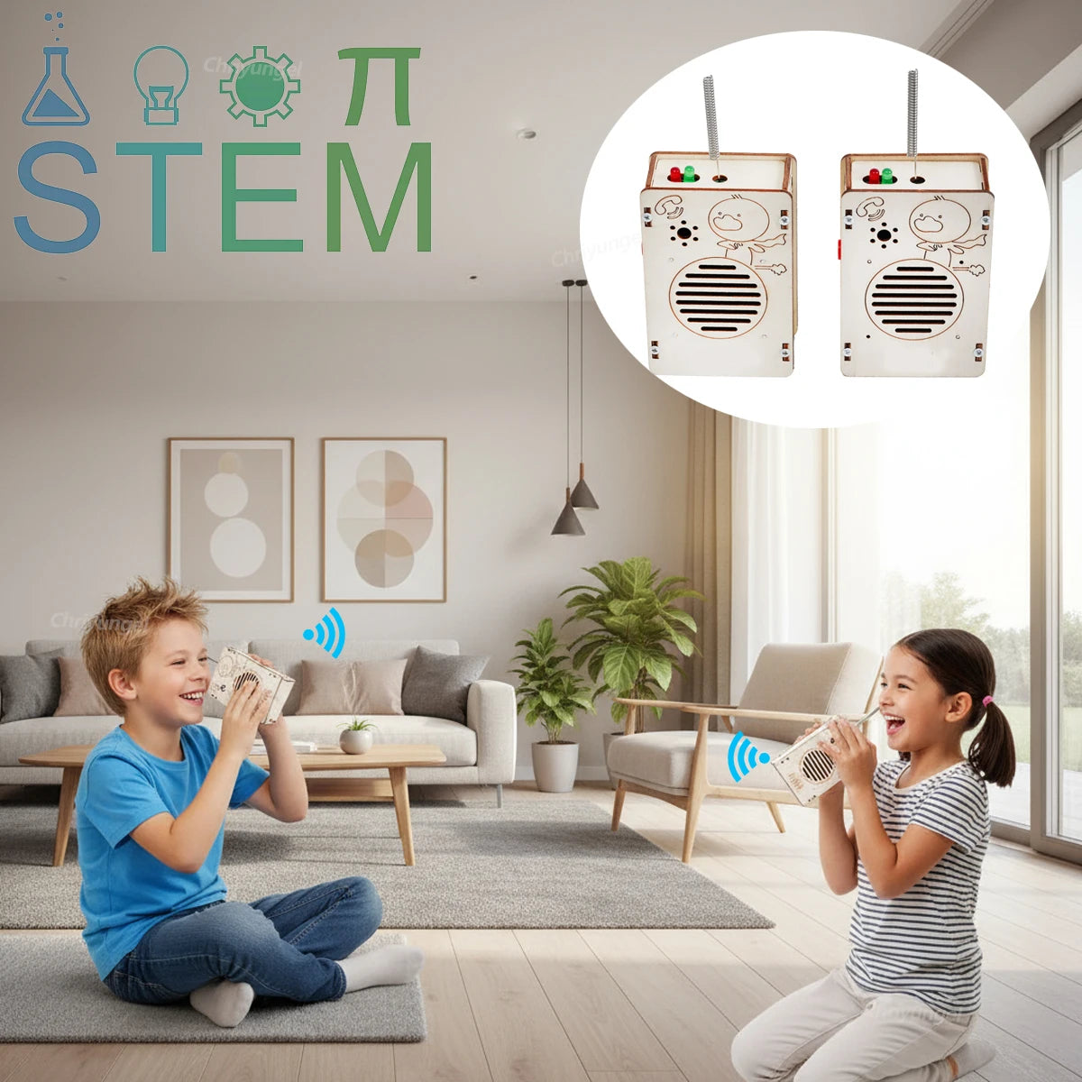 DIY Wireless Walkie Talkie Model Kit STEM Physics Science Experimental Tool School Science Project Educational Toy for Kids Gift