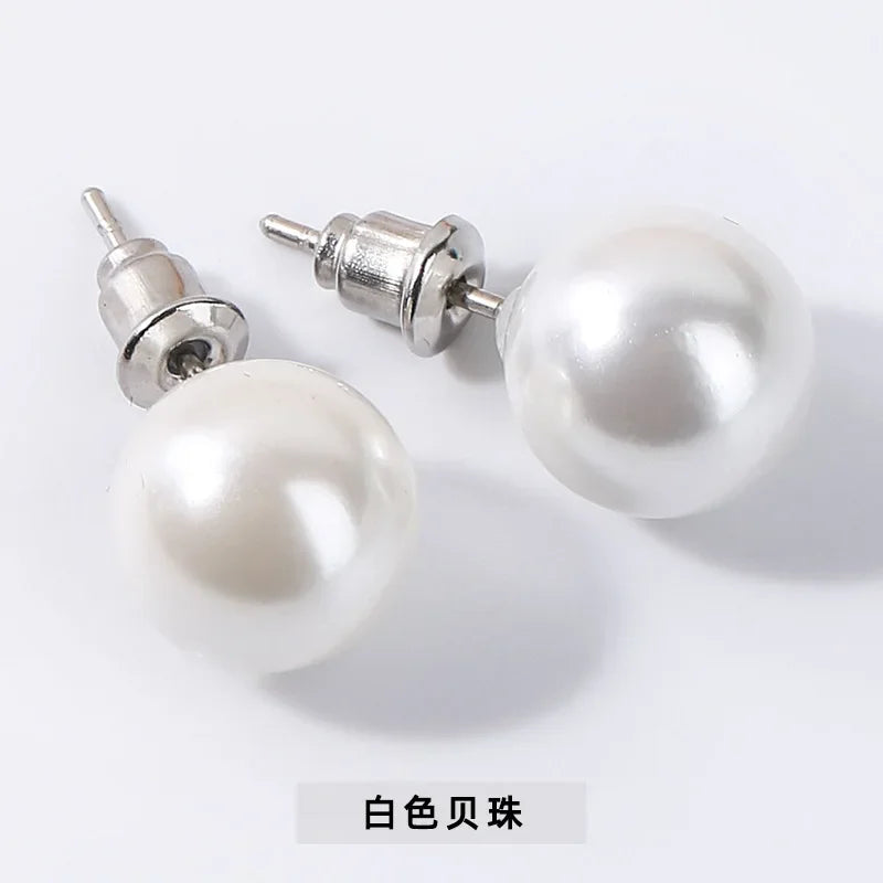 6mm 8mm 10mm Natural Agate Earrings Healing Crystal Stone Round Ball Pearl Beads Stud Fashion Jewelry for Women Girl Wholesale