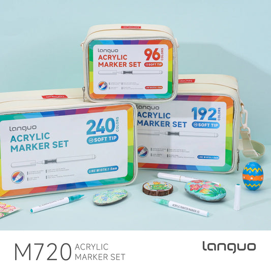Languo acrylic markers, Languo 288/240/192/96 Colors Direct Liquid Acrylic Marker Pens,With Replacement Pen Tips