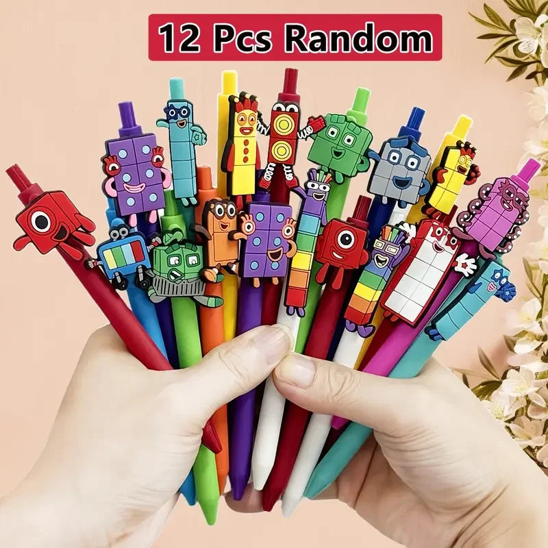 6/12/18 Building Block-Shaped Pen Cute Number Building Block Ballpoint Pen Black Ink Fun writing tool with playful design