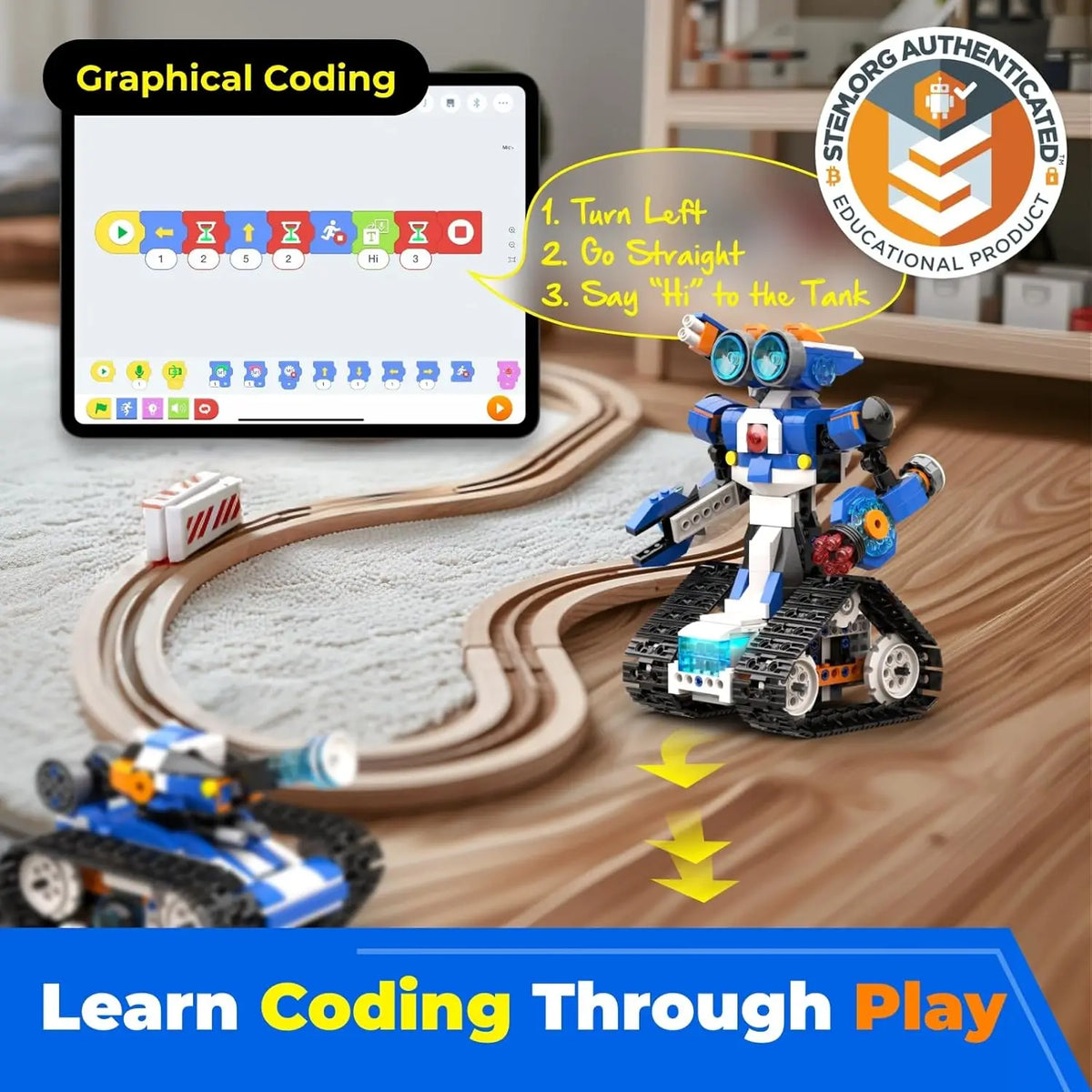 Advanced 6-in-1 Programmable STEM Kit Kids 7+ Robotics & Electronic Truck Building Kit Learn Coding Toys for Children's Day Gift