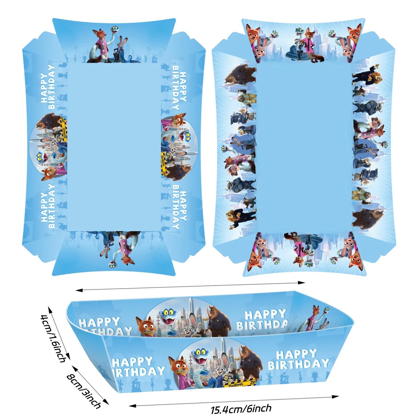 Zootopia Birthday Party Favor Kids Party Gift Favor Stamp Slap Bracelets Stickers Gifts Bag Keychains Paper Bags Baby Shower