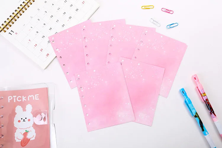 A7 Widening Colouful Notebook Refill Spiral Binder Inner Page Grid Diary Agenda PlannerSchool Stationery