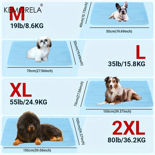 2025 Upgraded Ice-Cool Summer Pet Cooling Mat and Bed Sweat-Absorbent Fabric Available in 4 Sizes for Small Medium and Large Pet
