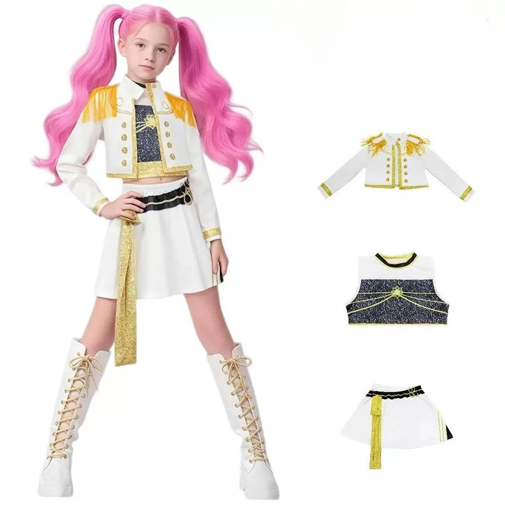 New Warrior K Pop Disguise Rumi Costume Zoey Cosplay Mira Clothes Black 3D Printing Girls Group Women Halloween Costumes Outfits