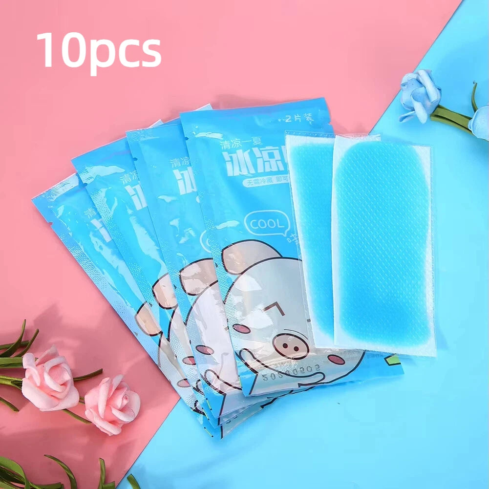 10H Long Lasting Cooling Gel Patch, Non-Woven Disposable Cooling Sticker for Outdoor Camping & Hiking, Summer Heat Relief Body