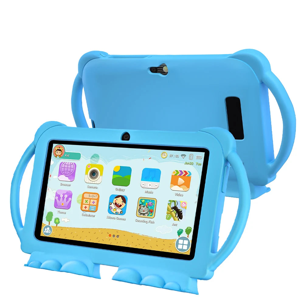 BDF K5 Pro 7-inch Kids Tablet Cartoon Kids-Proof Case 5G WiFi Google Learning Education Tablet PC 4GB RAM 64GB ROM 4000mAh