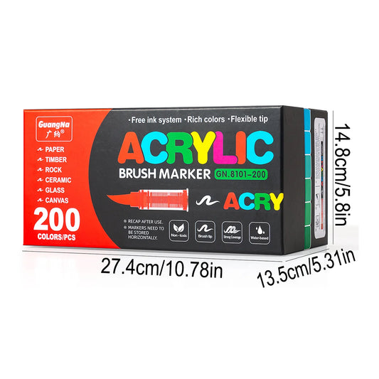 12-288 Colors/Box Christmas-Themed Marker Set - Soft-Tip Straight Liquid Acrylic Markers for DIY Holiday Doodle Art Painting