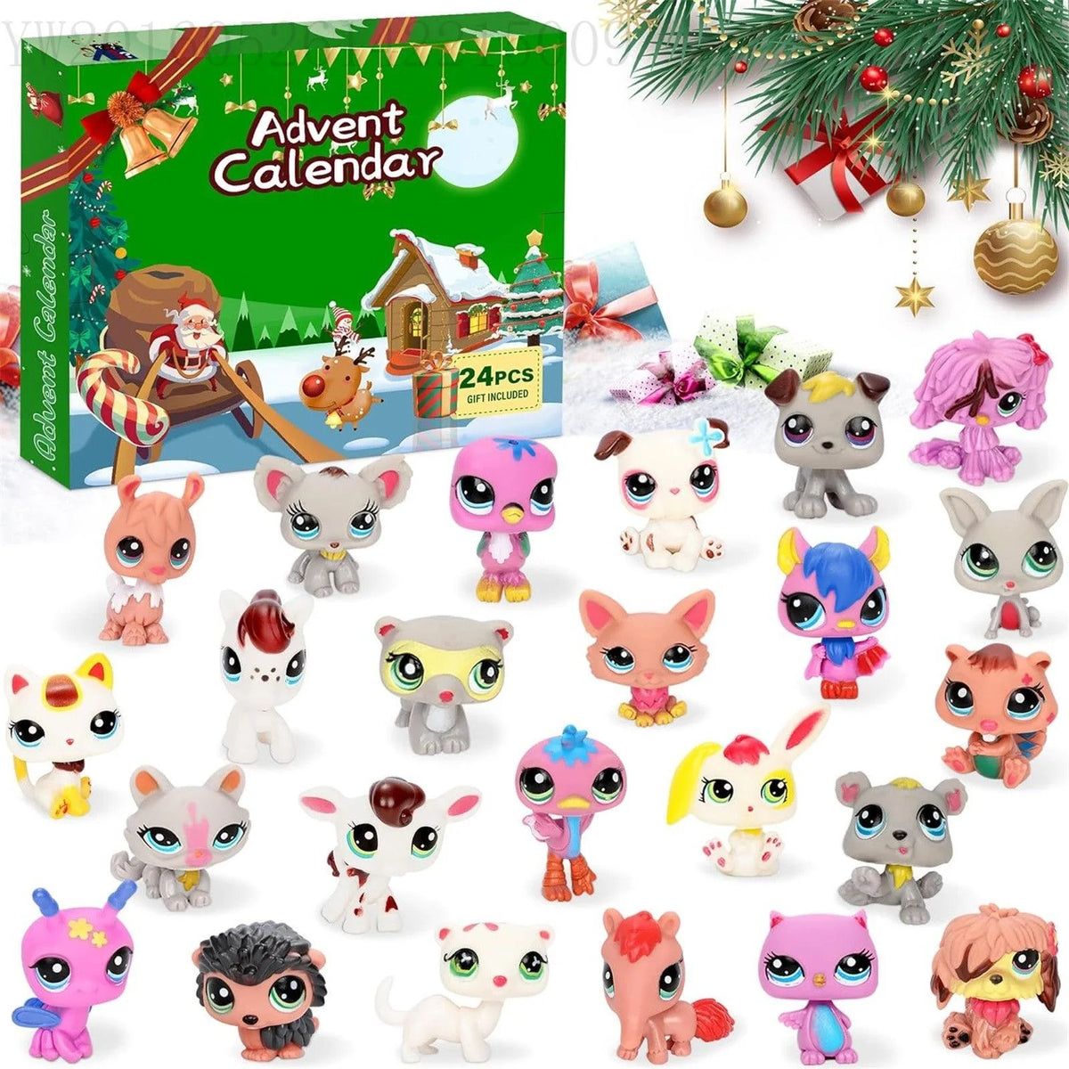 Christmas 24-Day Anime Figurine Blind Box Countdown Calendar for Kids Christmas Gifts and Advent Calendar Collectible Toys