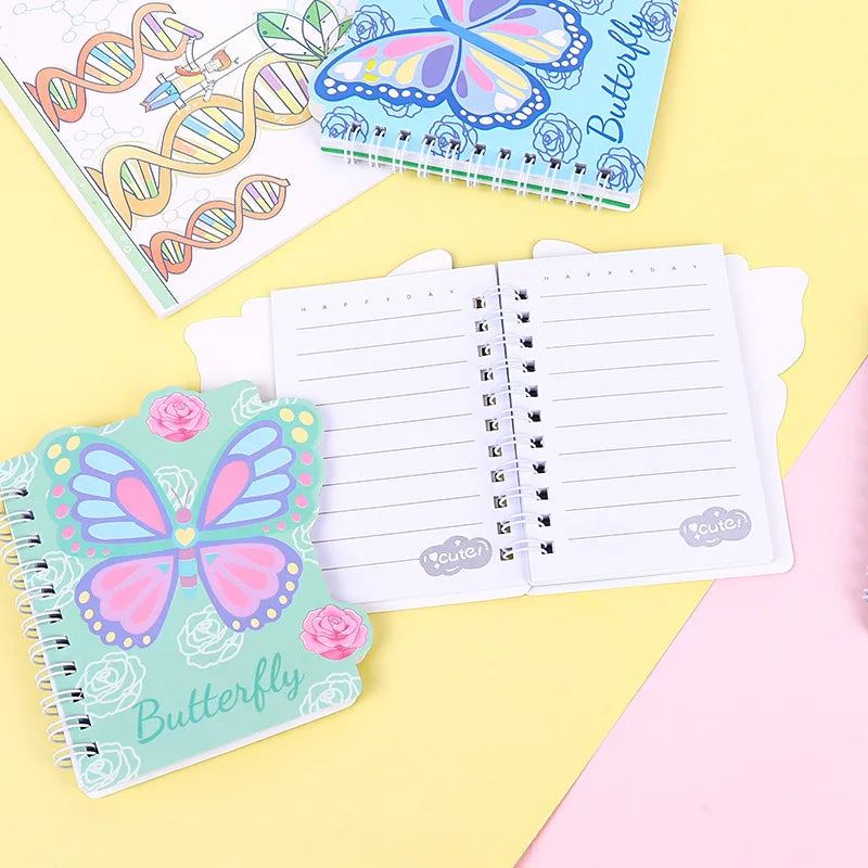 Weibo Creative Cartoon Coil Notebook Student Portable Butterfly Notebook Cute Small Gifts for Children Paper Gift