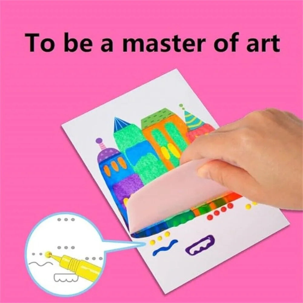 Drawing Papers Squeegee Art Kids Paint Kit Animal Pattern DIY Material Color Scratch Painting Rainbow Dot