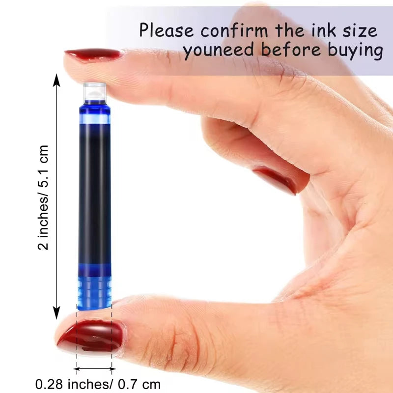 50/100pcs Fountain Pen Ink Cartridges Black Blue Red Color Set of 3.4 mm Refill Ink Cartridges Bore Diameter High Quality
