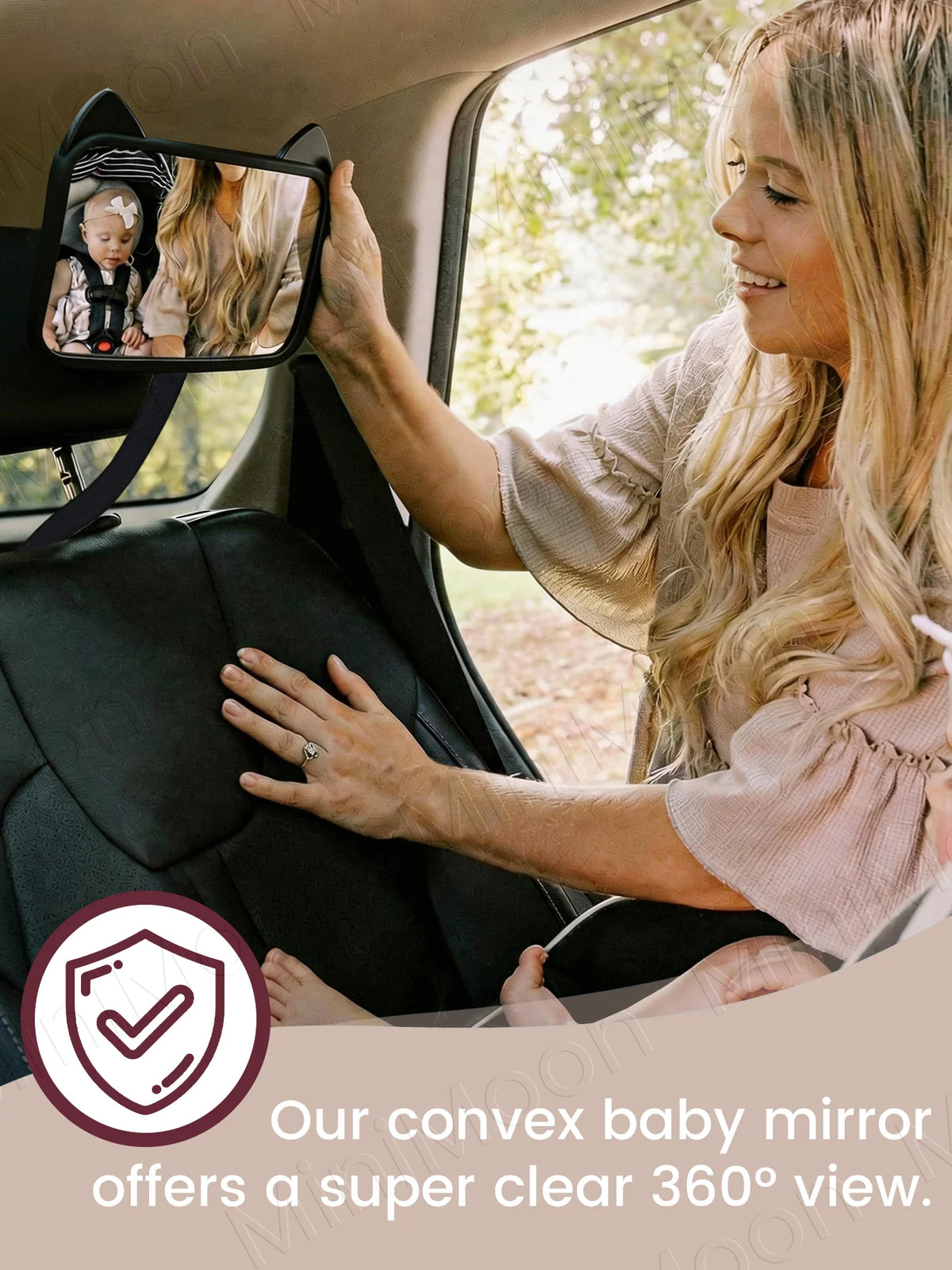 1PC Adjustable Wide-Angle Car Seat Mirror, Headrest Mount Safety Monitor for Rear-Facing Baby & Child