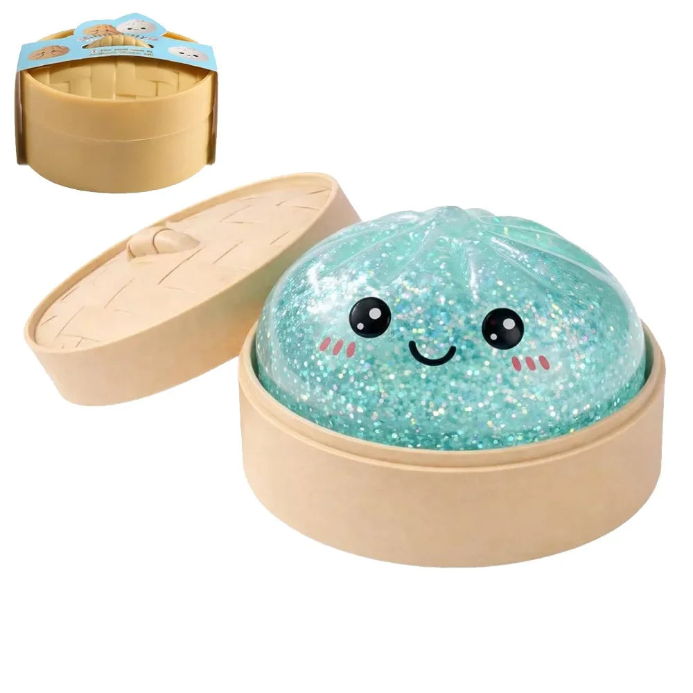 New Glitter Dumpling Glitter Dumpling Squishy with Box Dumplings Sensory Squeeze Toy for Stress Relief