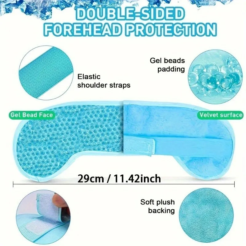 Reusable Hot/Cold Gel Forehead Ice Pack - Soft Cooling Pad for Head Comfort - Home, Office & Outdoor Use - Summer Essential