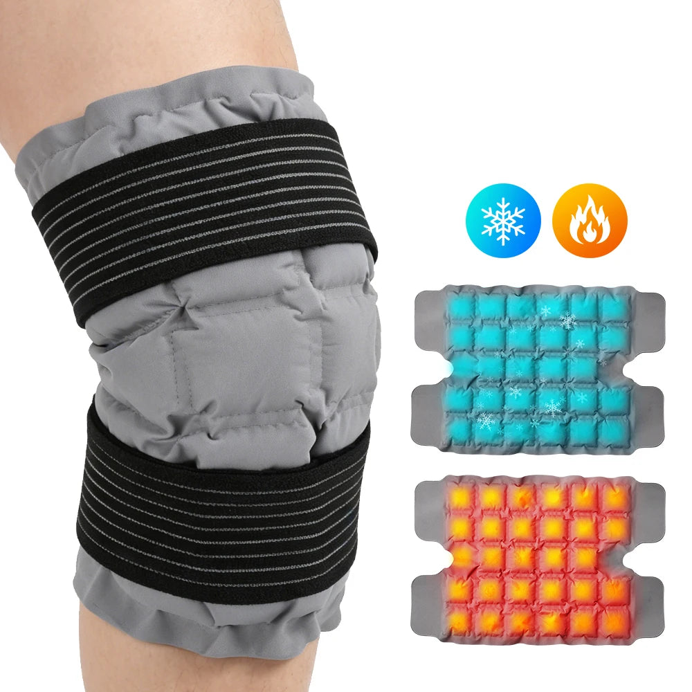 Reusable Self-Absorbing Water Knee Ice Pack Wrap for Injuries - Hot And Cold Compress Heated Sports Knee Pads for Recovery