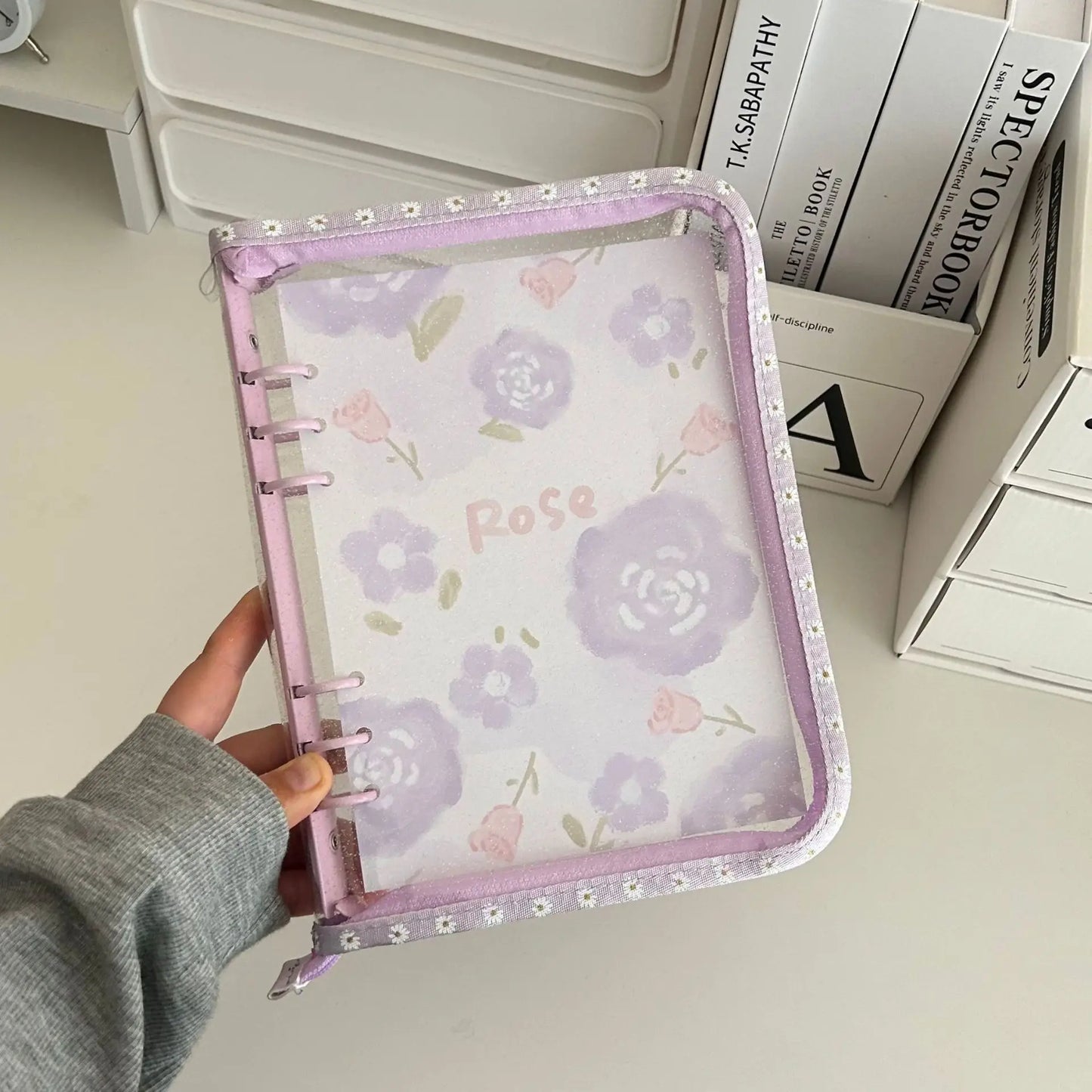 A5 A6 Zipper Binder Photo Card Collection Book Postcard Organizer Diary Notebook School Stationery