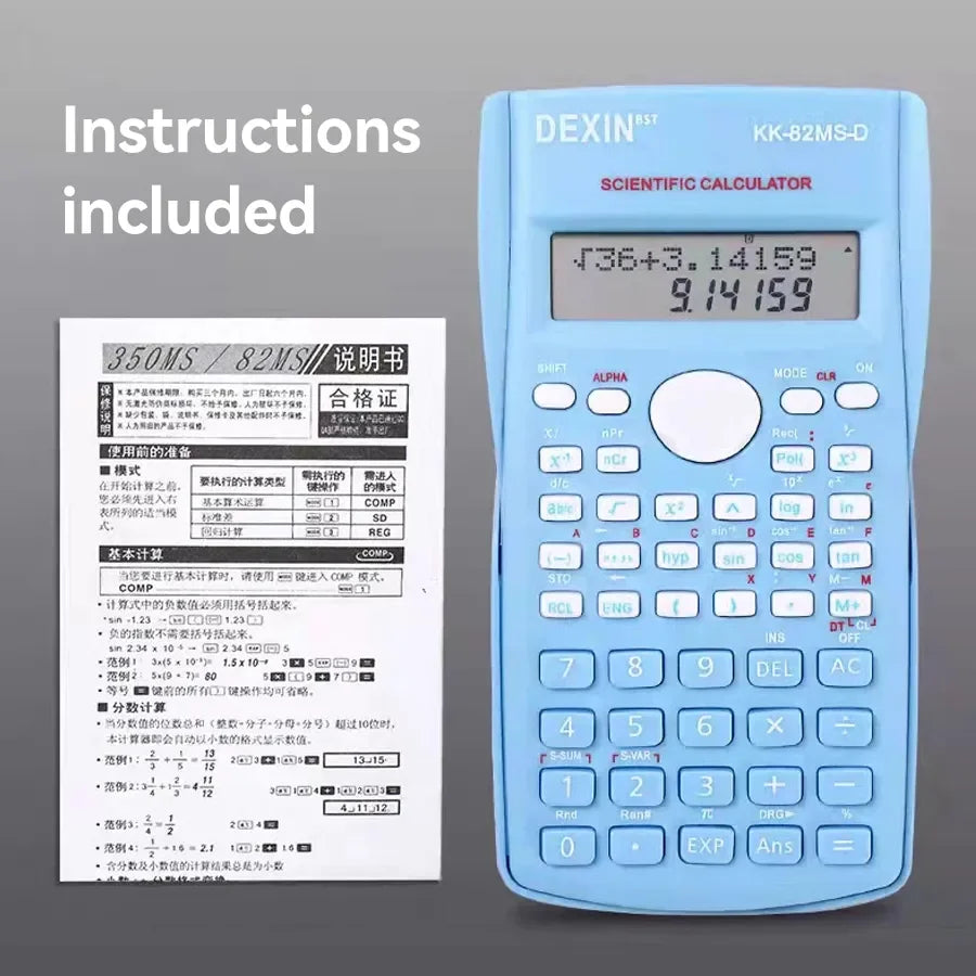 Portable Dual Row Screen Multi-Functional Scientific Function Calculator Essential Stationery for School And Office Supplies