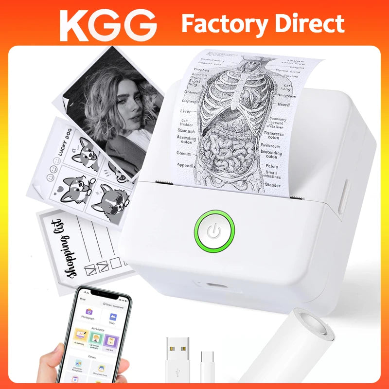 Mini HD Portable Label Thermal Printer Endurance Bluetooth Printer for Student Error Title Note Wrong Pocket Inkless Printing