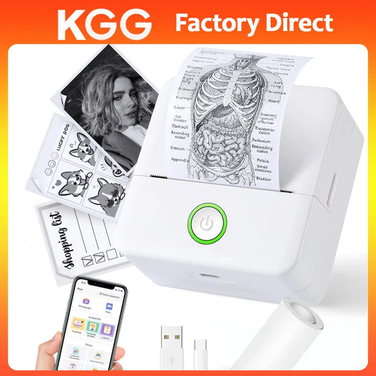 Mini HD Portable Label Thermal Printer Endurance Bluetooth Printer for Student Error Title Note Wrong Pocket Inkless Printing