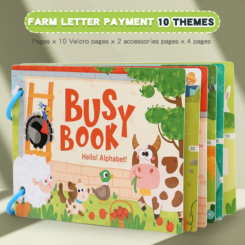 Montessori Reusable Sticker Book, Interactive Scene Learning Toy for Kids - DIY Storytelling Puzzles, Educational Activity