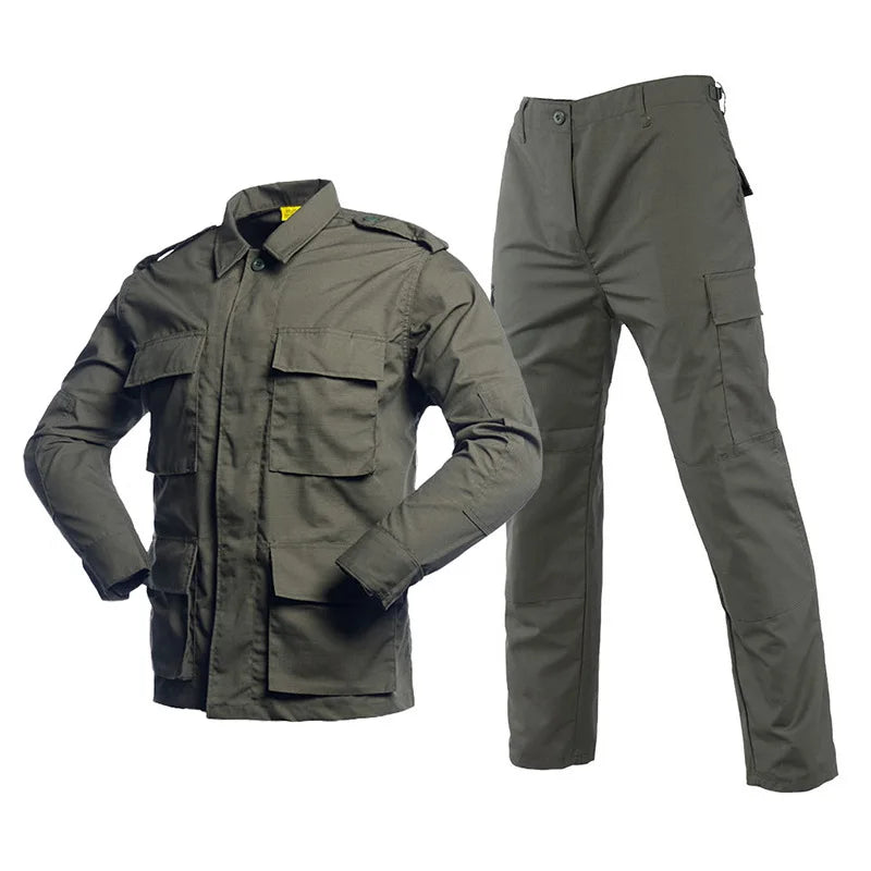 Men's BDU Camouflage Suit, Wear-Resistant, Outdoor Training Clothing, M81 WOODLAND, Seal Old School Suit, Long Sleeved Pants