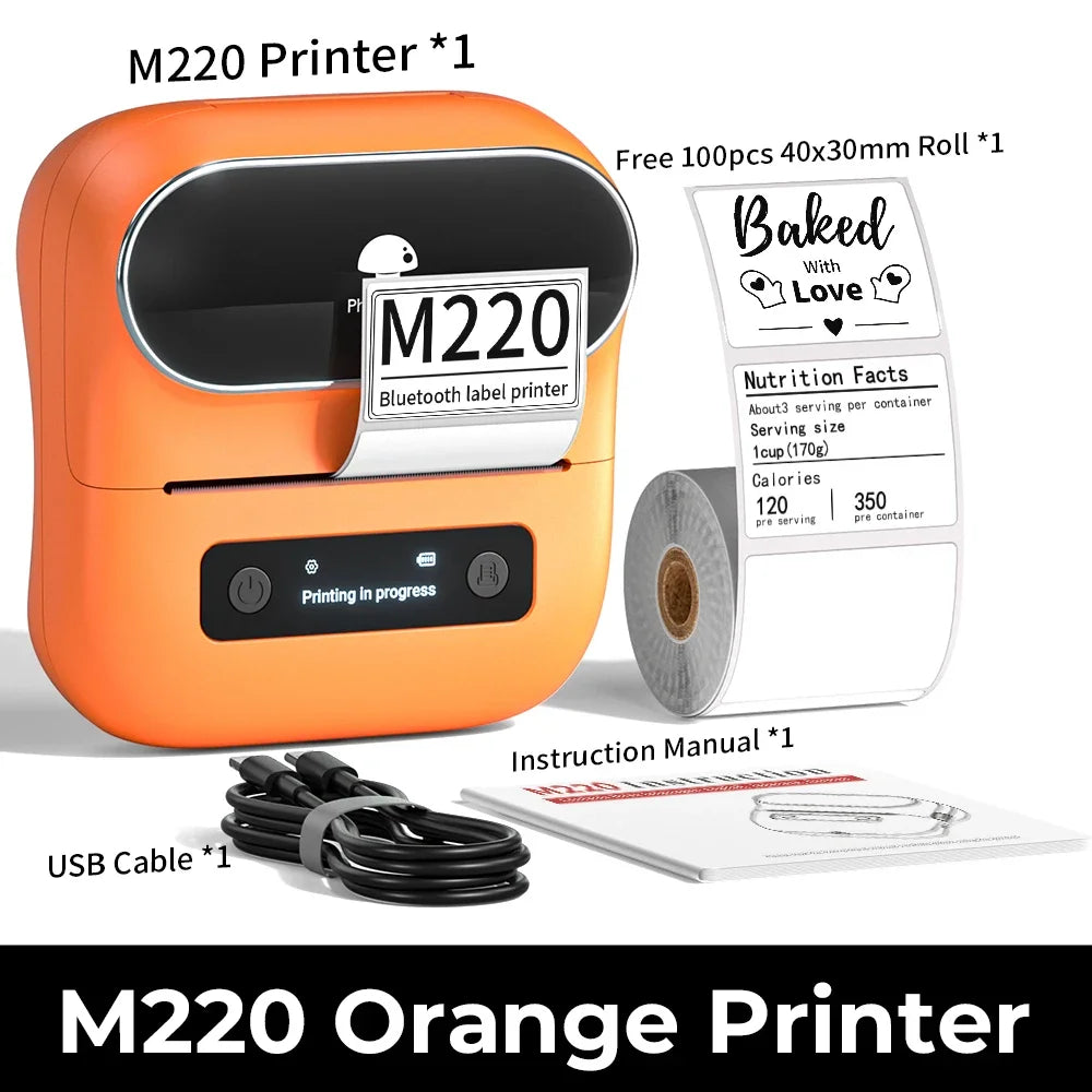 Zodzi M220 Label Printer 75mm Thermal Label Maker for Barcode Address Labeling Mailing File Folder Labels for Phone & PC