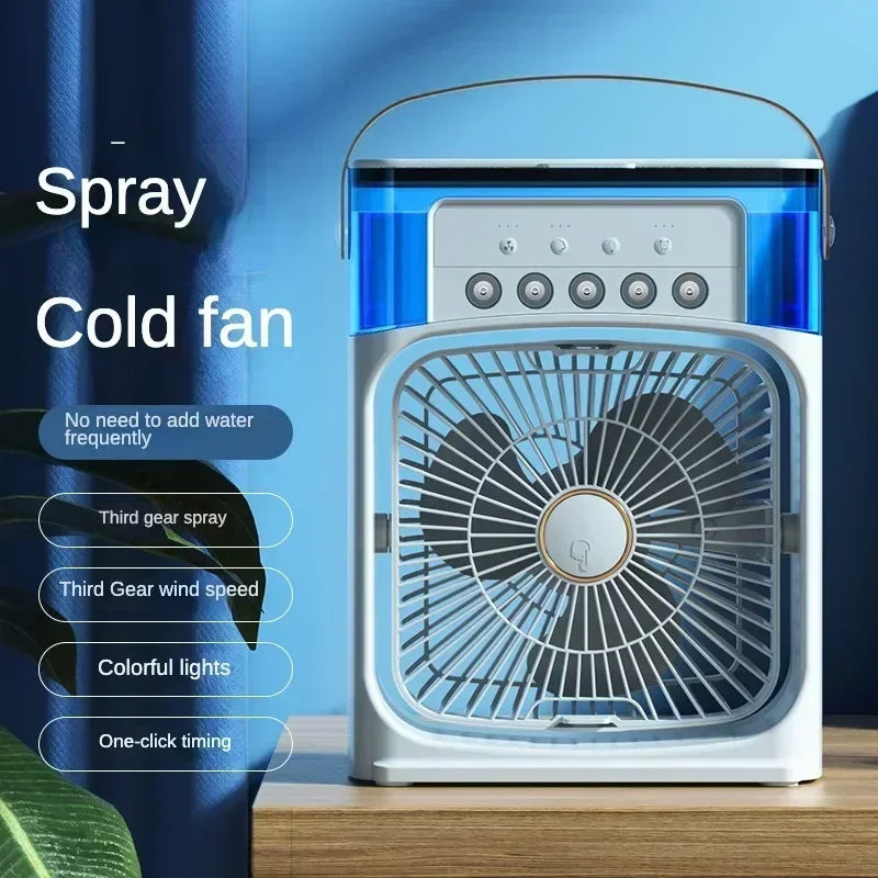 Spray Cooling Air Conditioning Mini Student Dormitory Summer Charging Mute Small Desktop Fan Desktop Humidifier Fan Amagi