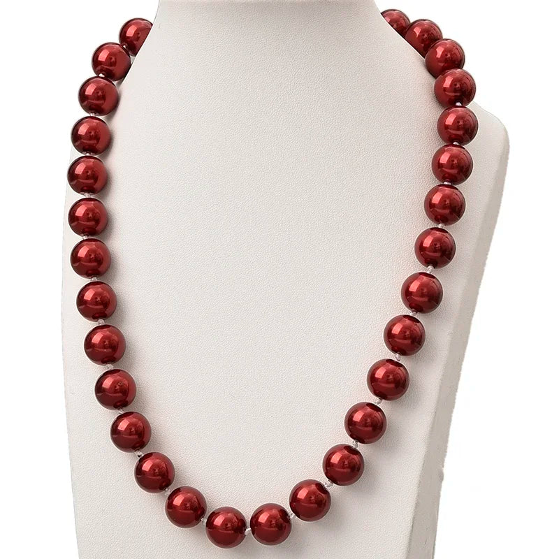 Multicolor Freshwater Shell Pearl Necklace 8 10mm Natural Thread Pearl Jewelry Round Pearl Necklace For Women Gift 18inches