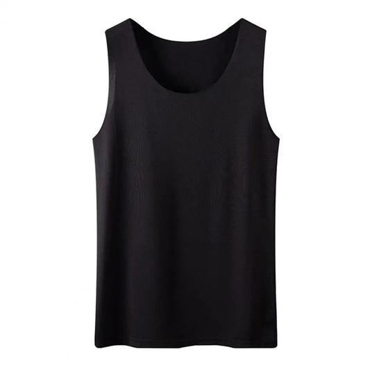 Women Bottoming Vest Ice Silk Seamless Sleeveless Pure Color Plus Size Stretchy Round Neck Dry Dry Cooling Camisole Basic Top 80