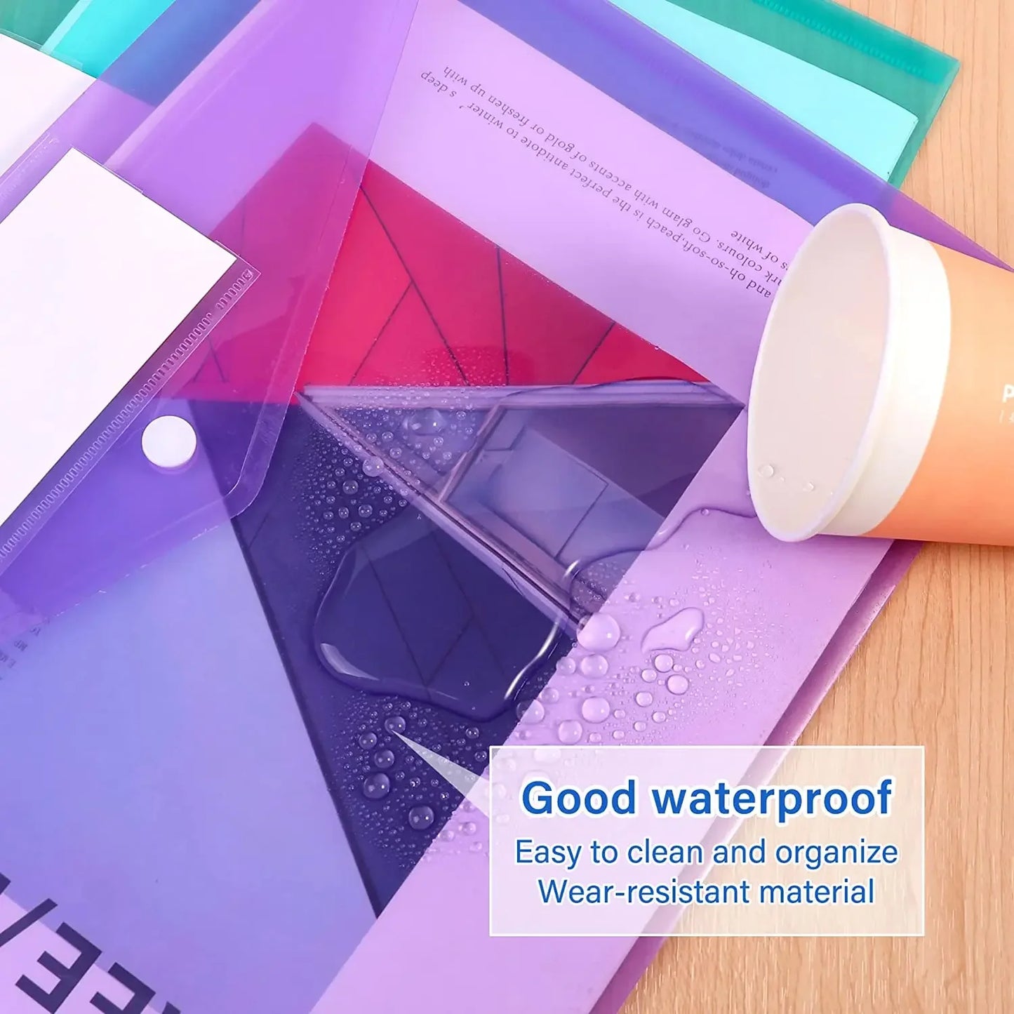 Poly Stationery Storage Folder File Pouch  A4 A5 B4 A3 Snap Button Document Bag Zip File Folder School Office Supplies