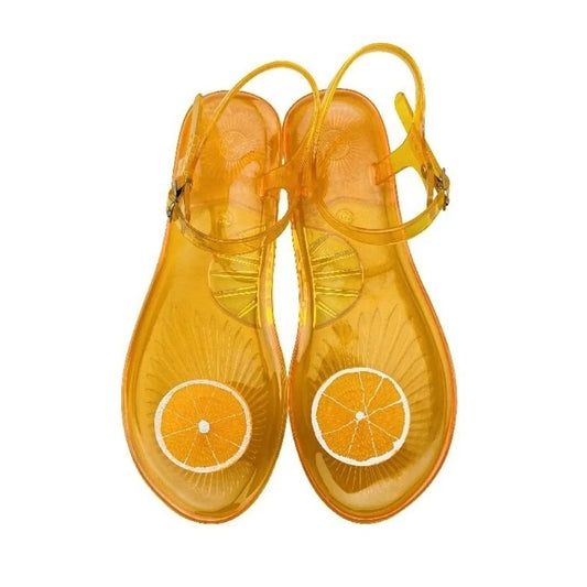 Watermelon Jelly Fruits Sandals Mango Grape Bee Lemon Orange Korean Style Slippers Soft PVC Bottom Non Slip