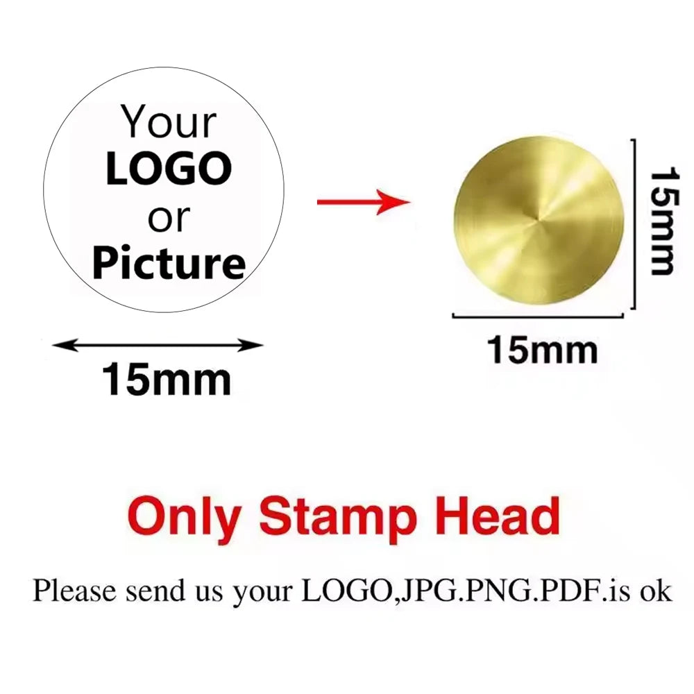 Custom Brass Wax Seal Stamp – Personalized Logo Head in 25–50mm